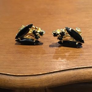 VINTAGE earrings Art Deco floral clips 1940’s look